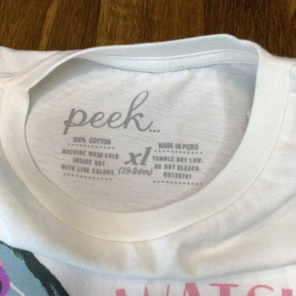 PEEK Girls Butterfly T-Shirt Top 18-24 XL Months Flutter Sleeves Tee NWT NEW - Picture 3 of 4